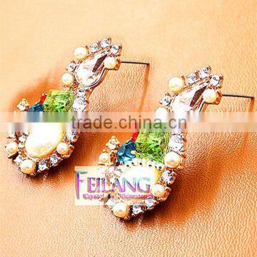 Much Colorful Crystal Set in Fashion Earrings Drop Earrings