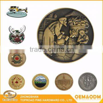 Promotion custom Antique bronze/Antique silver metal souvenir challenge coin