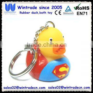 Superman bath duck/rubber superman duck with keychain