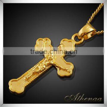 18k Gold Plated Delicate Jesus Cross Pendant Essential Oil Jewelry photo-2
