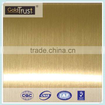 Factory Competitive Price 304 Hairline Ti-Gold finish stainless steel sheet for elevator