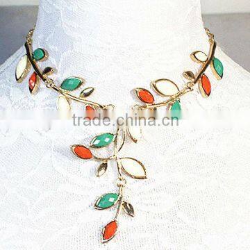 Multicolor enamel jewelry necklace trendy long chain necklace