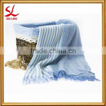 Fashionable Cotton Scarf Girls Spring Striped Neck Scarf Colored Bulk wholesale Scarf