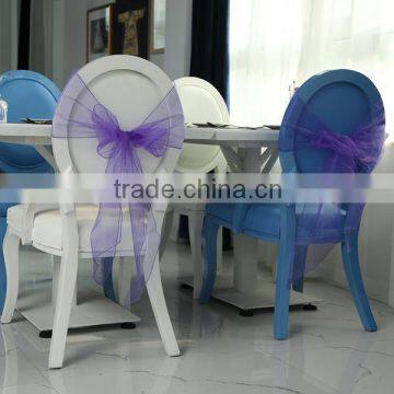 China supply colorful chair organza sashes wedding decoration organza fabric