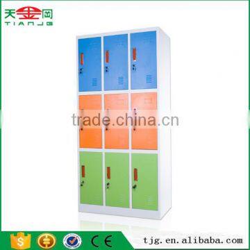 TJG-MC8530 Taiwan 9 Door Steel Mesh Locker Cabinet For Closet Files Books