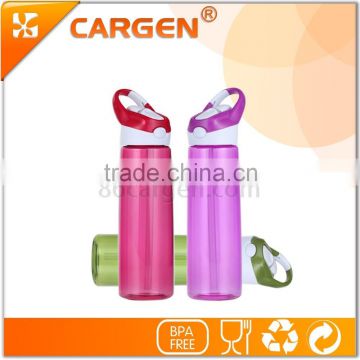 Customized logo bpa free plastic straw water bottle