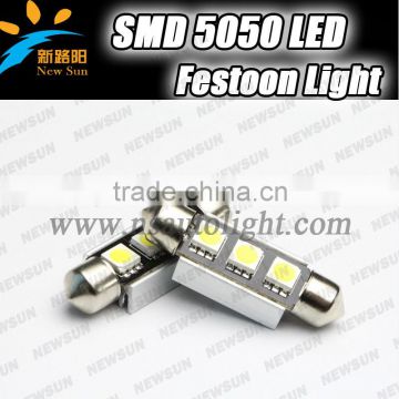 2014 Motorcycle part SV8.5 socket 36mm 3PCS 5050 smd led festoon lamps 12v replace reading/luggage/license/door/seat lightings