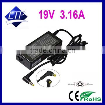 60W 19V 3.16A power supply with connector 5.5*2.1mm laptop adapter for Acer AL1714 AL1913 battery charger