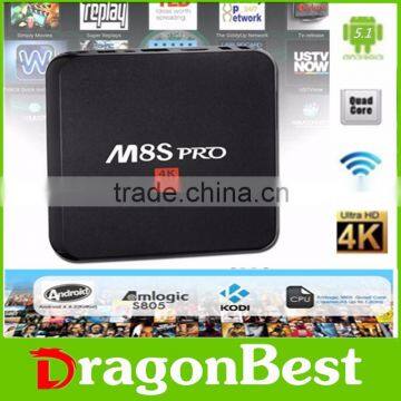 2016 KODI 16.0 Android 5.1 1G/8G WiFi H.265 DLNA Miracast M8S Pro/M8s Amlogic S904 Quad Core Android TV