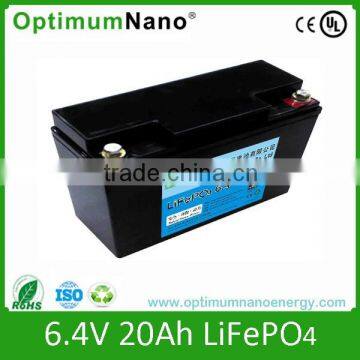 6.4V LiFePo4 Battery Pack 20Ah Plastic Case