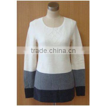 Ladies' 35%Cotton 30%Viscose 20%Nylon 8%Angora 7%Wool sweater