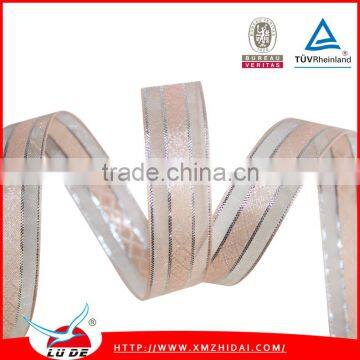 High Quality Eco-friendly Woven Webbing Ribbon With Gold Edge
