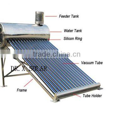 stainless steel thermosiphon vacuum tube solar water heater