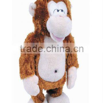 Singing Monkey with X'mas hat, shaking shoulder & feet, electronic & movement plush toys