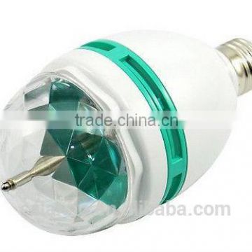 Mini E27 3W Full Color Stage RGB Crystal Auto Rotating Light LED Bulb Lamp