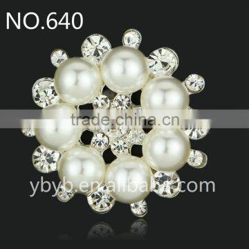 21mm Alloy rhinestone claw holder fashion pearl button garment accessories sweater embellished pearl button-640