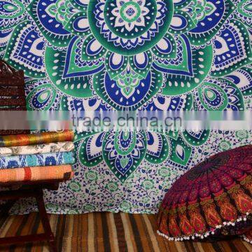 Ethnic Psychedelic Indian Ombre Mandala Lotus Wall Art Hippie Bohemian Wall Hanging Tapestry photo-3