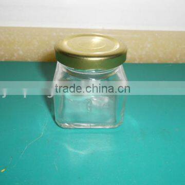 50ml square glass bird's nest jar