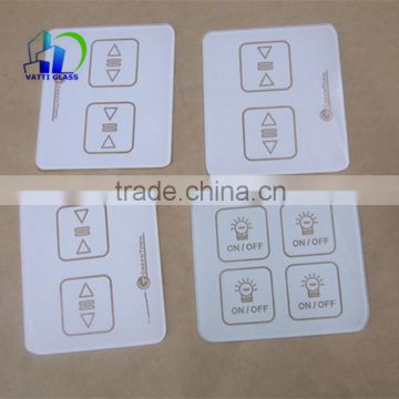 toughened touch switch crystal glass panel with silk screen printed