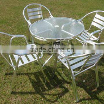 ZT-1046CT polish outdoor aluminum logo chair table