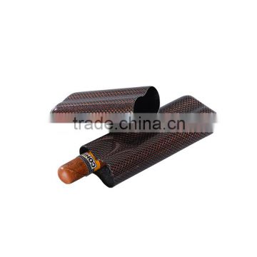 Boshiho travel carbon fiber clip leather cigar case