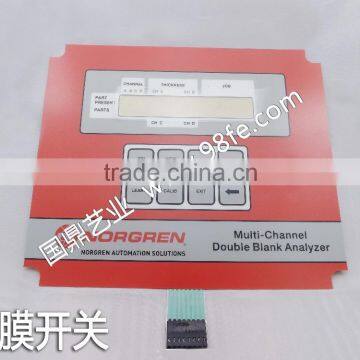 membrane switch embossing keypad with tactile effect LED big window