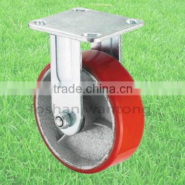 Top Plate Fixed Industrial Casters Heavy Duty Pu Wheel For Trolley