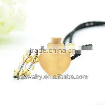 Handmade Heart Shape Sandy Mini Glass Bottle Pendant Necklace