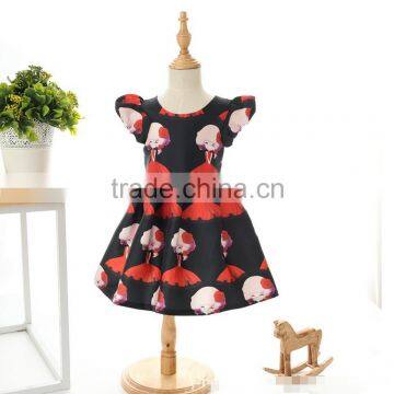 flower girl dress printing dress girls puffy dresses