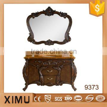 antique solid wood solid wood bathroom floor cabinet with single basin