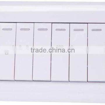 VISBO Good Quality new design Pure Copper Electrical 8 gang 1 way wall switch