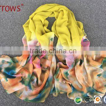 2016 Soft Digital Printing Droodles Summer Beach Scarf and Shawl Imitation Silk Fabric