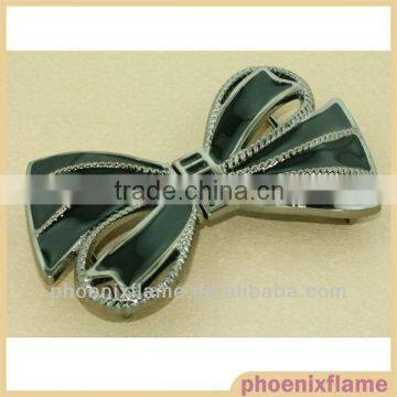 Fancy black bowknot belt buckle parts