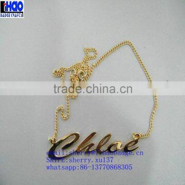 Fashion necklace Gold Plated Letters Special jewelry Metal words Charm