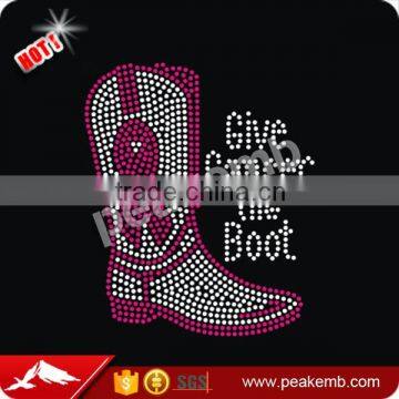 Give cancer the boot Hot Fix Rhinestone Transfer Cancer Motif Wholesale for shirt