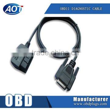 Assembled 16pin OBDII/OBD2 Male Connector to DB9 rs232 cable for car diagnostic machine