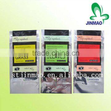 Aluminum foil stand up plastic zipper pouches