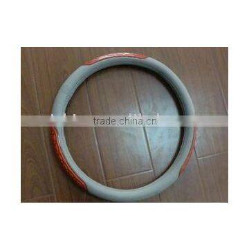 gray PVC car steering wheel