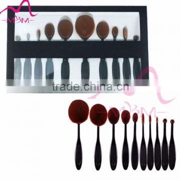 New Personal Use Custom Small Head Brush Cosmetic 10 pieces oval makeup brush Brush Set