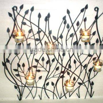 Iron wall candle holder