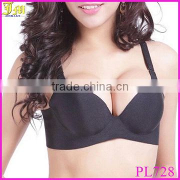 New 2014 Hot Sexy 3/4 Cup Bras One-Piece Black Seamless Push Up Bras Underwear For Women