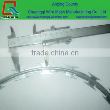 low price and high quality electro/hot dipped galvanized concertina razor wire/razor barbed wire from factory