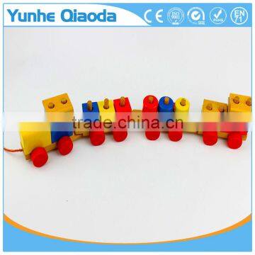 Colorful Wood Stocking Train Toys Geometric Building Blocks Education Gift photo-4