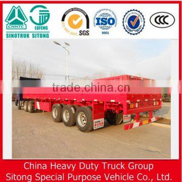Tri-axle side wall twist locks flatbed semi trailer,Platform cargo trailer,Flatbed tractor trailer