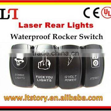 Laser etched rocker switch AC125V 16A 250V 10A DC12V 20A 24V 10A