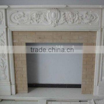 White Carrara Marble Fireplace photo-4
