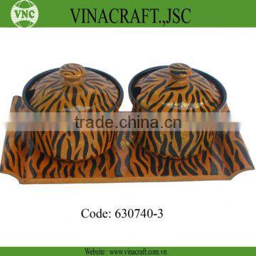 bamboo lacquer handicraft set of tea cup