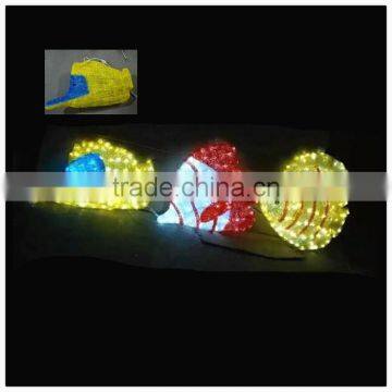 Holiday high quality outdoor Christmas hanging led acrylic fish decoration light