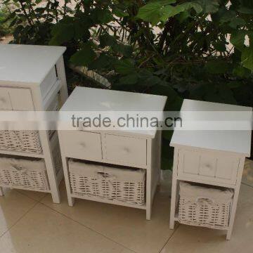 White Wooden Wicker Chest of Drawers ,Wooden Storage Chest photo-6