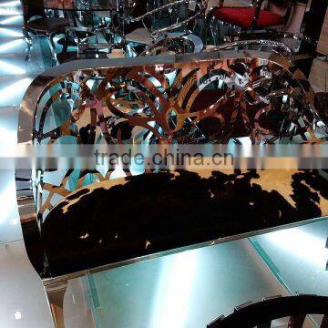 Used Hotel Furniture Hotel Stainless Steel Chair / Dairy Cow Leather Sofa Chair ND128 photo-4